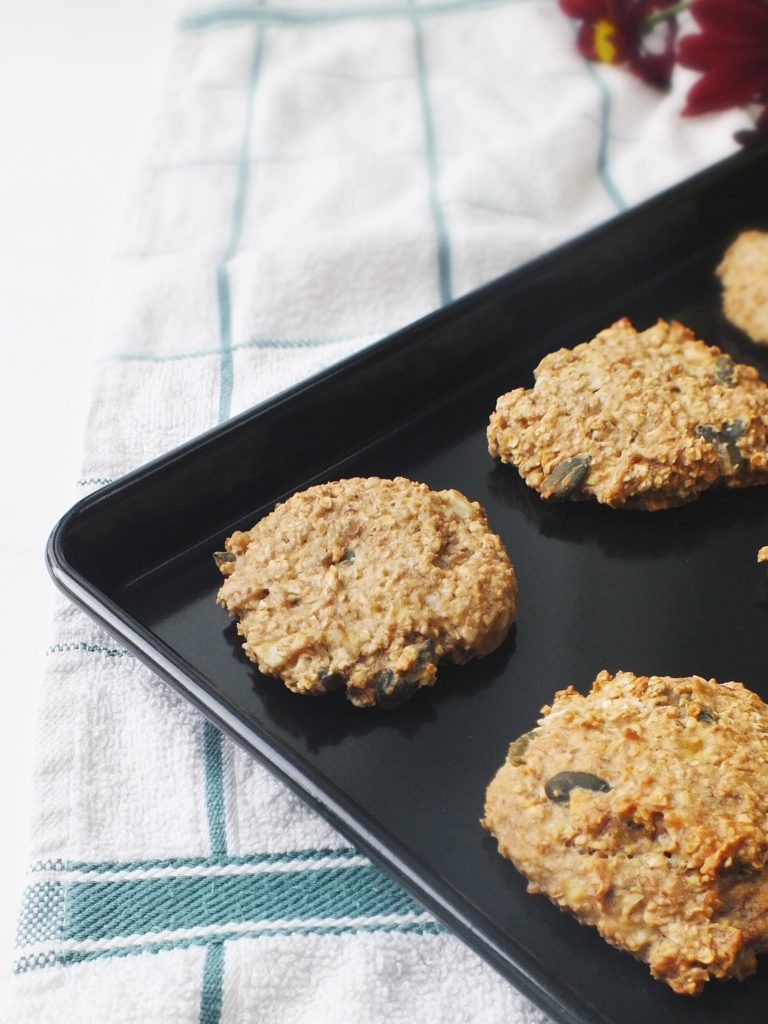 Nut butter pumpkin seed low FODMAP oat cookies 