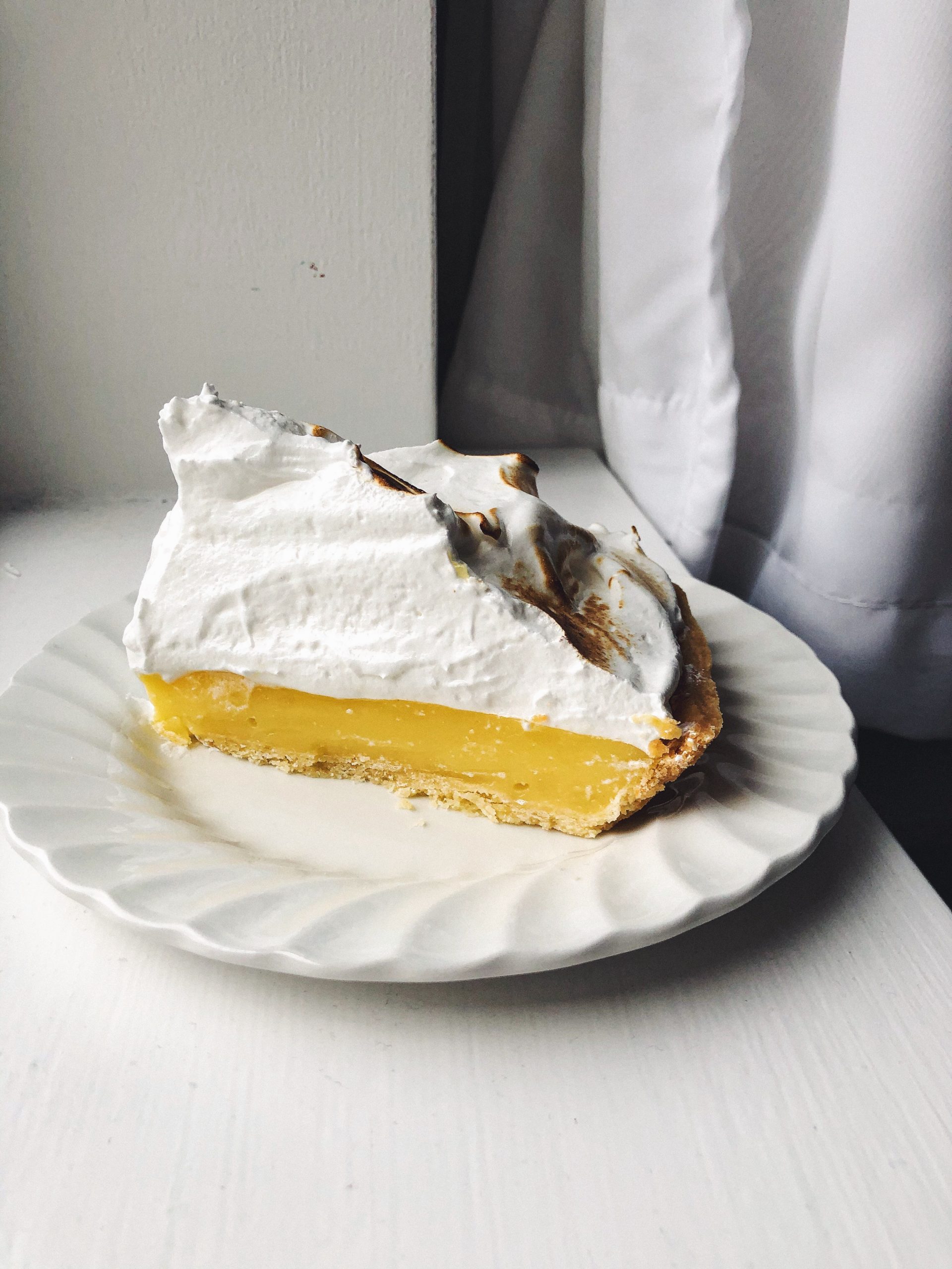 Gluten free lemon meringue pie slice