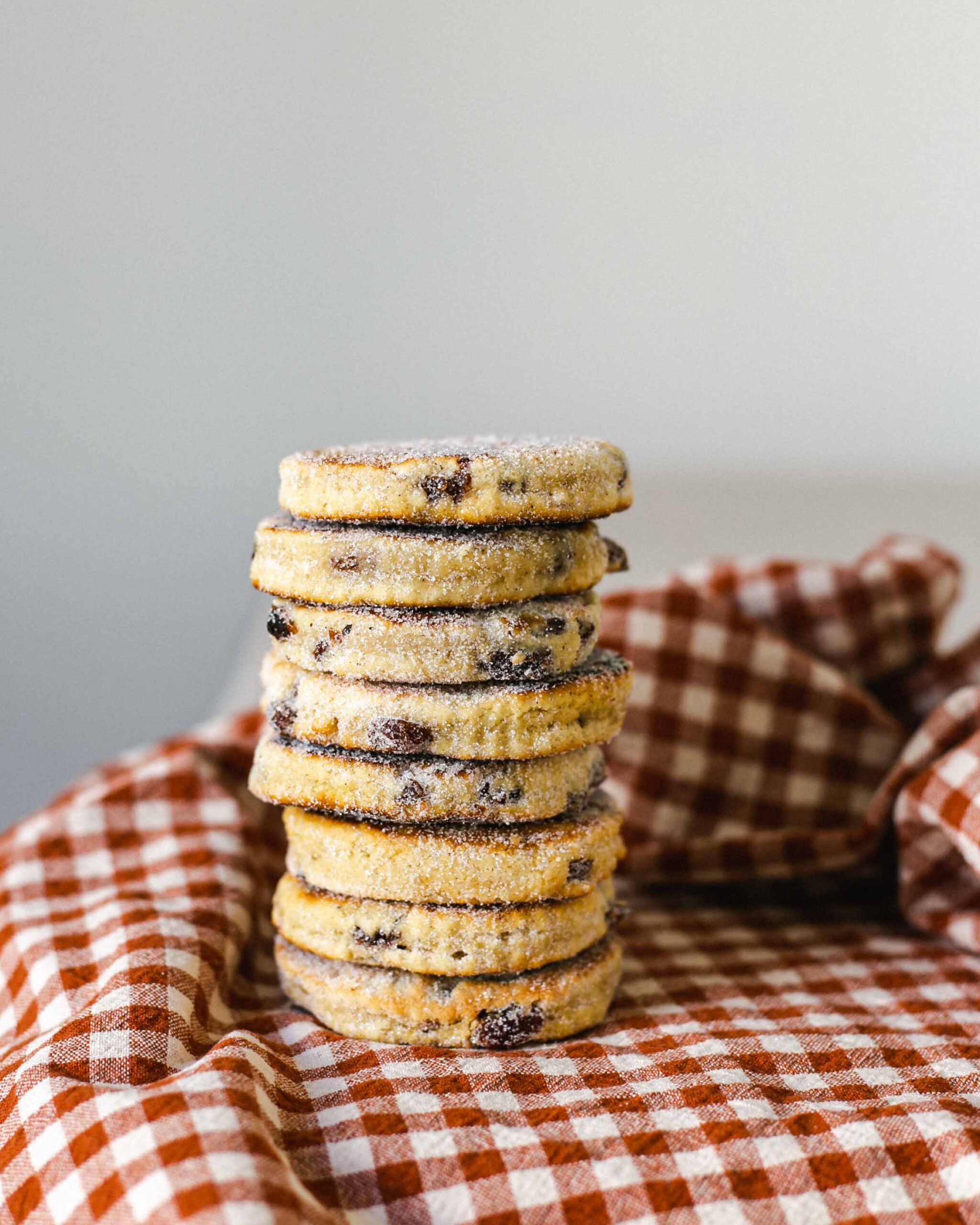 A stack of gluten-free Welsh cakes also low FODMAP recipe