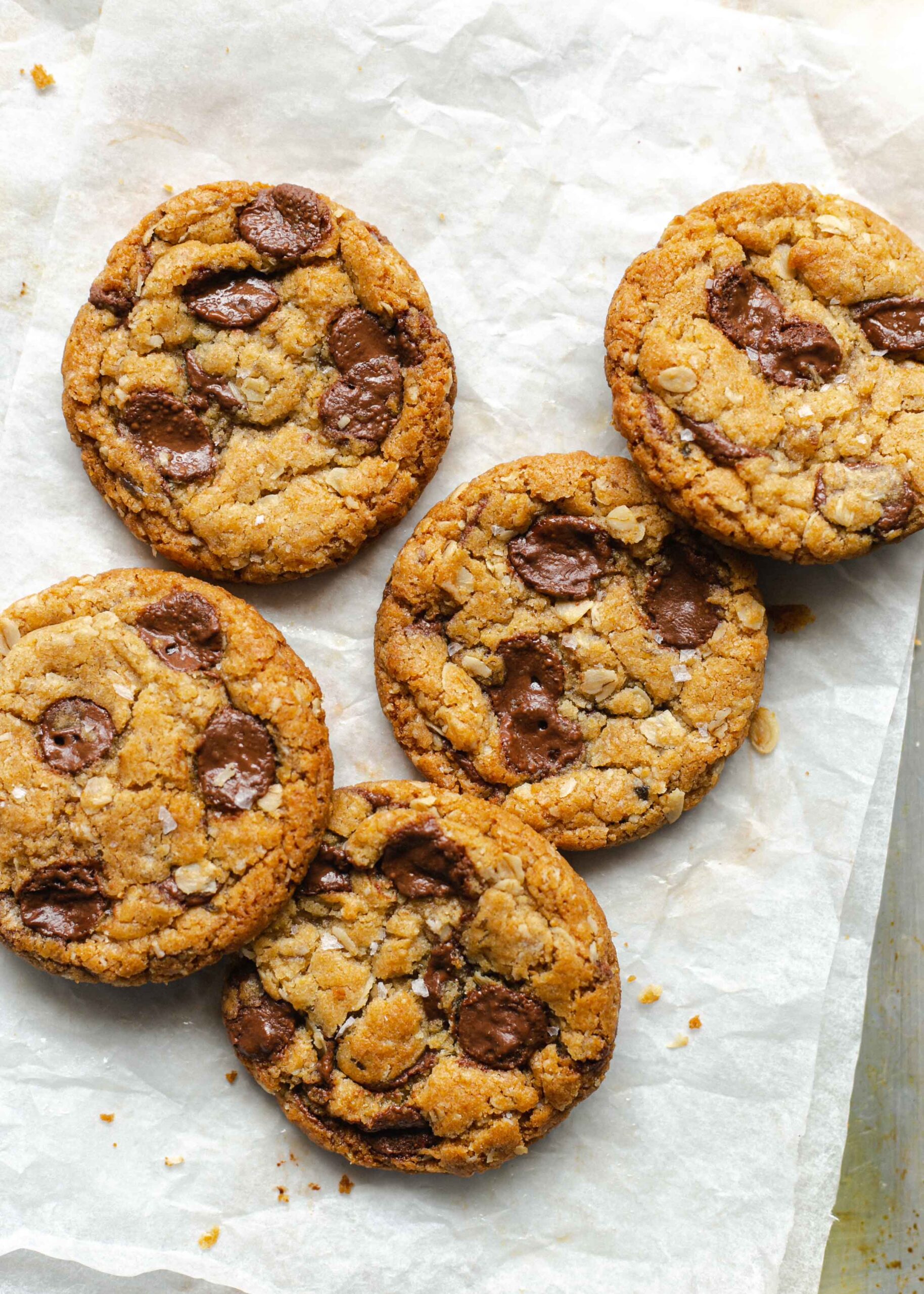 Pile of gluten free chocolate chip cookies low FODMAP and vegan